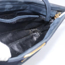 Salvatore Ferragamo Vala Shoulder Bag Suede Navy Gold Tone Auth bs37861-17