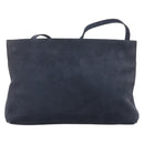 Salvatore Ferragamo Vala Shoulder Bag Suede Navy Gold Tone Auth bs37861-3