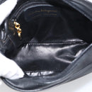 Salvatore Ferragamo Gancini Shoulder Bag Leather Black Gold Tone Auth bs37862-16