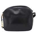 Salvatore Ferragamo Gancini Shoulder Bag Leather Black Gold Tone Auth bs37862-2