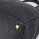PRADA Hand Bag Leather Black Gold Tone Auth bs37863-10