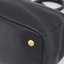 PRADA Hand Bag Leather Black Gold Tone Auth bs37863-12