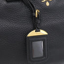 PRADA Hand Bag Leather Black Gold Tone Auth bs37863-14