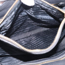 PRADA Hand Bag Leather Black Gold Tone Auth bs37863-25