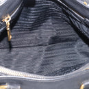 PRADA Hand Bag Leather Black Gold Tone Auth bs37863-26