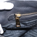 PRADA Hand Bag Leather Black Gold Tone Auth bs37863-27