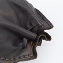 Miu Miu Shoulder Bag Leather Dark Brown Auth bs37865-6