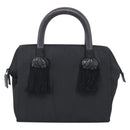 PRADA Hand Bag Nylon Black Silver Auth bs37868-2