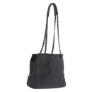 PRADA Chain Shoulder Bag Leather Black Auth bs37869-1