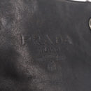 PRADA Chain Shoulder Bag Leather Black Auth bs37869-17