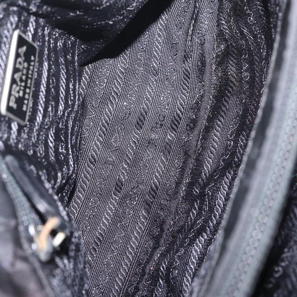 PRADA Chain Shoulder Bag Leather Black Auth bs37869