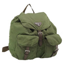 PRADA Backpack Nylon Green Silver Auth bs37872-1