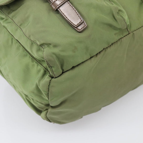 PRADA Backpack Nylon Green Silver Auth bs37872