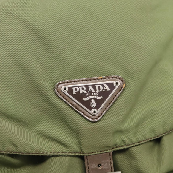 PRADA Backpack Nylon Green Silver Auth bs37872