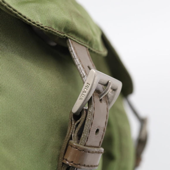 PRADA Backpack Nylon Green Silver Auth bs37872