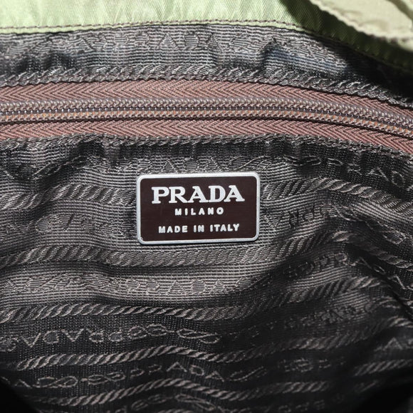 PRADA Backpack Nylon Green Silver Auth bs37872