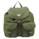 PRADA Backpack Nylon Green Silver Auth bs37872-2