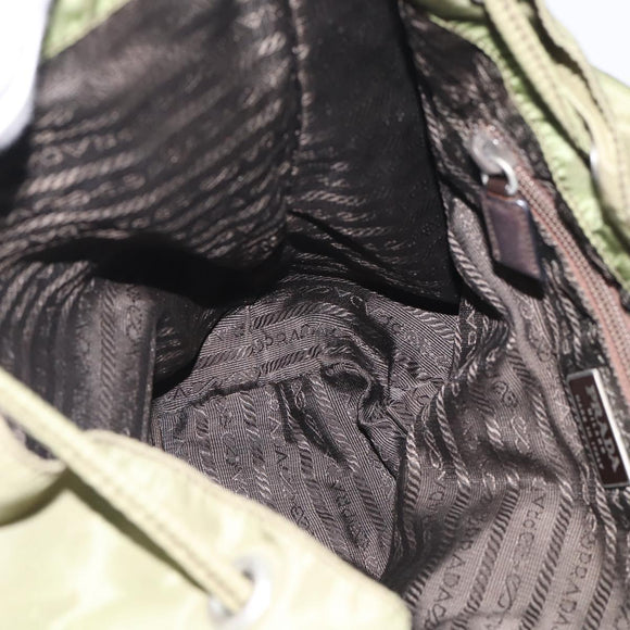 PRADA Backpack Nylon Green Silver Auth bs37872