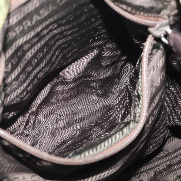 PRADA Backpack Nylon Green Silver Auth bs37872