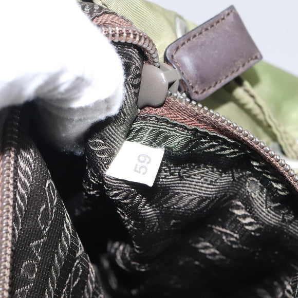 PRADA Backpack Nylon Green Silver Auth bs37872