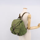 PRADA Backpack Nylon Green Silver Auth bs37872-26