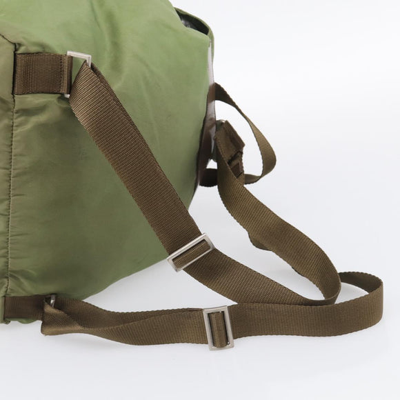 PRADA Backpack Nylon Green Silver Auth bs37872