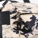 CHANEL Airline Shoulder Bag Canvas White Silver CC Auth bs37873-14