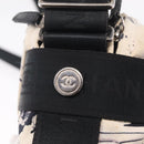 CHANEL Airline Shoulder Bag Canvas White Silver CC Auth bs37873-15