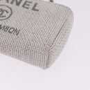 CHANEL Deauville Line Chain Shoulder Bag Canvas Gray Silver CC Auth bs37875A-12