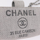CHANEL Deauville Line Chain Shoulder Bag Canvas Gray Silver CC Auth bs37875A-15