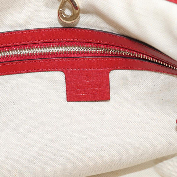 GUCCI Diamante Tote Bag PVC Leather Red Gold Tone 247209 Auth bs37876