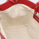 GUCCI Diamante Tote Bag PVC Leather Red Gold Tone 247209 Auth bs37876-17
