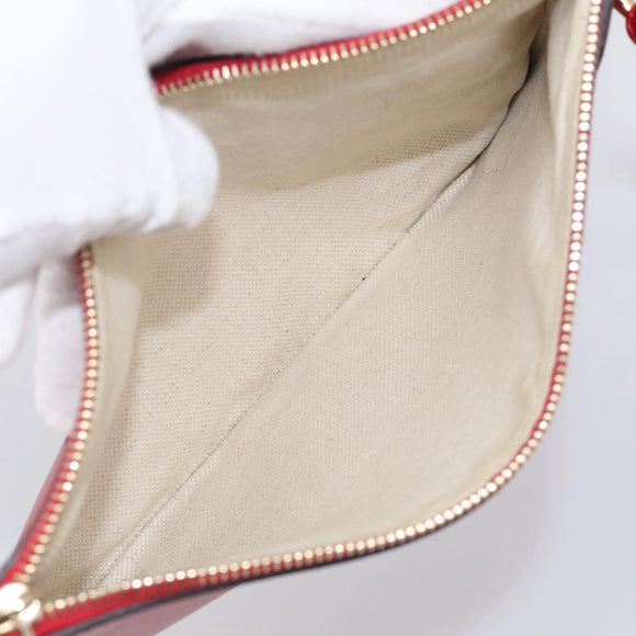 GUCCI Diamante Tote Bag PVC Leather Red Gold Tone 247209 Auth bs37876