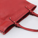 GUCCI Diamante Tote Bag PVC Leather Red Gold Tone 247209 Auth bs37876-6