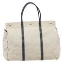 PRADA Tote Bag Canvas Gray Silver Auth bs37877-2