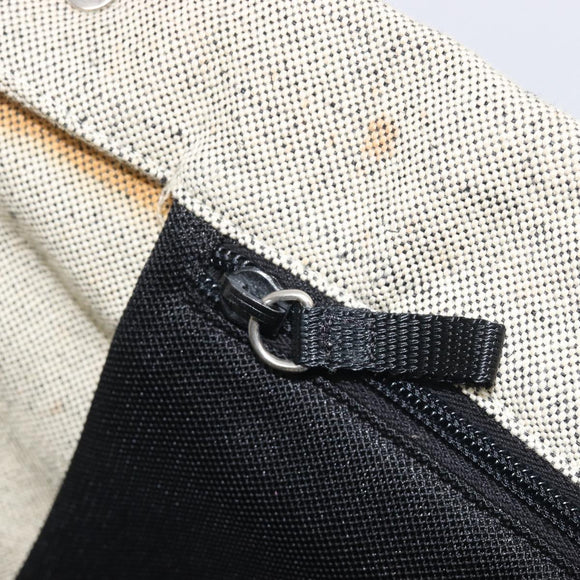 PRADA Tote Bag Canvas Gray Silver Auth bs37877