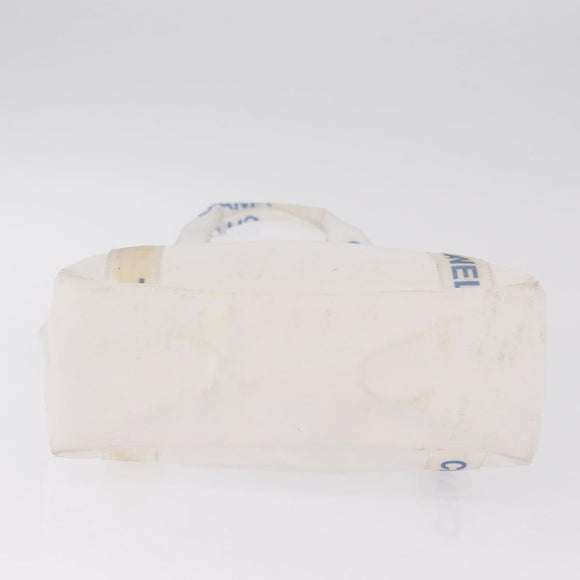 CHANEL Chanel Sports Shoulder Bag Polyester White Silver CC Auth bs37878