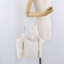 CHANEL Chanel Sports Shoulder Bag Polyester White Silver CC Auth bs37878-23
