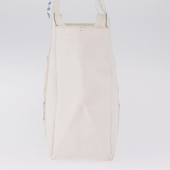 CHANEL Chanel Sports Shoulder Bag Polyester White Silver CC Auth bs37878