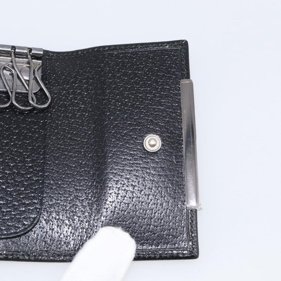 GUCCI Key Case Leather Black Silver 033 0959 Auth bs37882