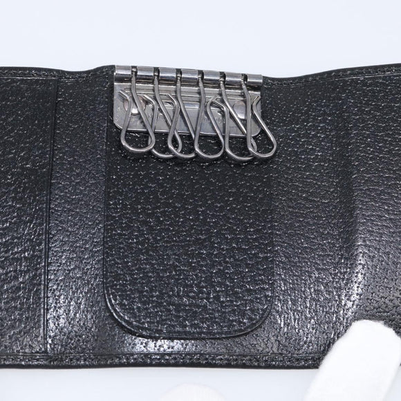 GUCCI Key Case Leather Black Silver 033 0959 Auth bs37882