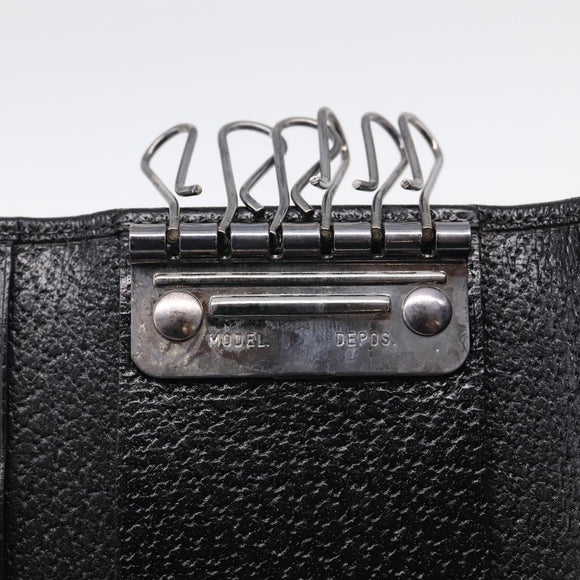 GUCCI Key Case Leather Black Silver 033 0959 Auth bs37882