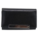 GUCCI Key Case Leather Black Silver 033 0959 Auth bs37882-2