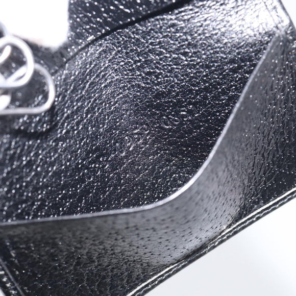 GUCCI Key Case Leather Black Silver 033 0959 Auth bs37882