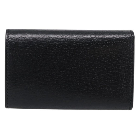 GUCCI Key Case Leather Black Silver 033 0959 Auth bs37882