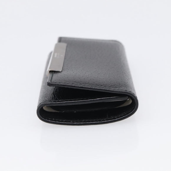 GUCCI Key Case Leather Black Silver 033 0959 Auth bs37882