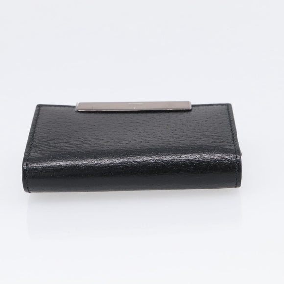 GUCCI Key Case Leather Black Silver 033 0959 Auth bs37882