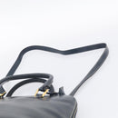 Salvatore Ferragamo Hand Bag Leather 2way Navy Gold Tone Auth bs37883-10