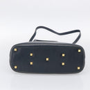 Salvatore Ferragamo Hand Bag Leather 2way Navy Gold Tone Auth bs37883-11