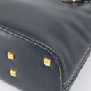 Salvatore Ferragamo Hand Bag Leather 2way Navy Gold Tone Auth bs37883-12